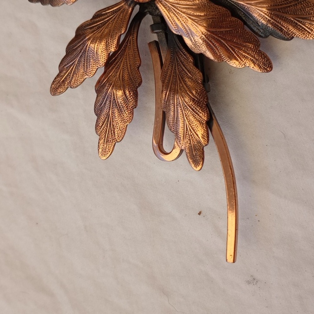 Renoir Vintage Elegant Copper Flower Brooch Casual Everyday Retro Statement Boho - Picture 10 of 15
